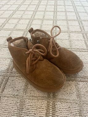 Kids Ugg Brown Suede Lace-Up Boots